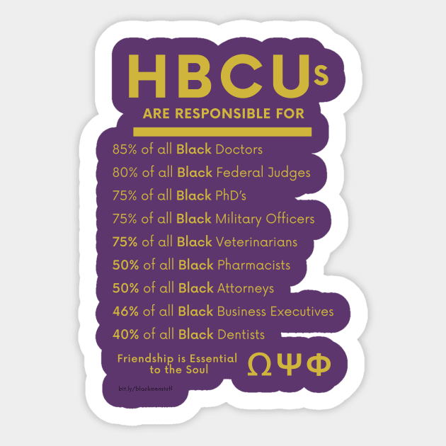 HBCUs are responsible for… DIVINE NINE (OMEGA PSI PHI) Sticker by BlackMenStuff